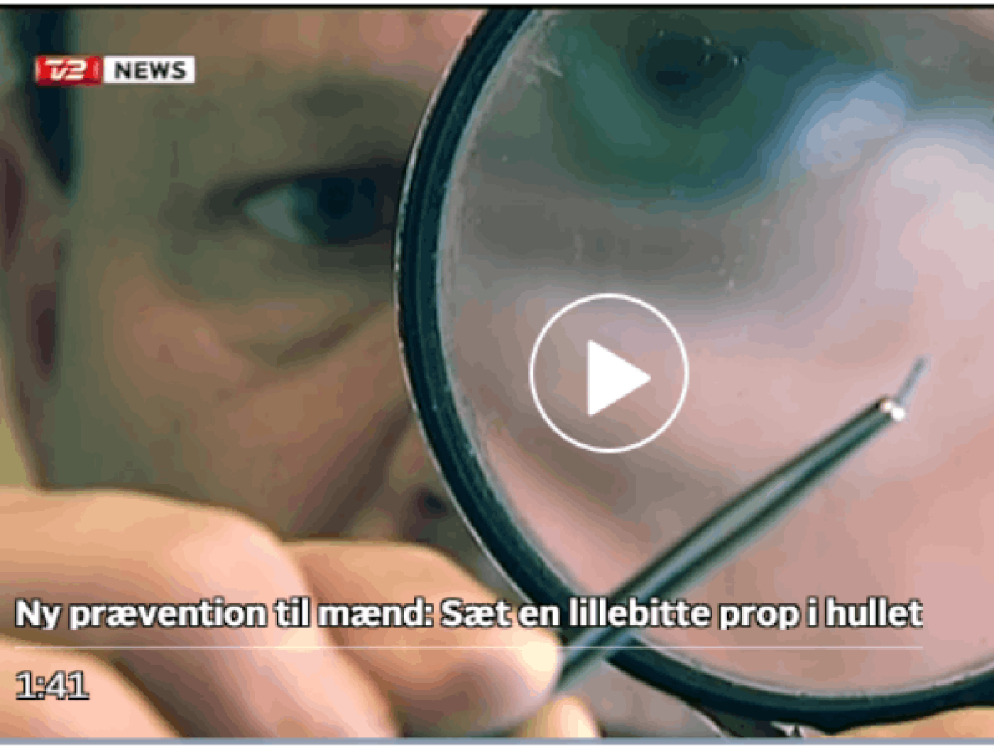 inventor Niel Lindeburg is interviewed for Danish tv TV2 Nyhederne